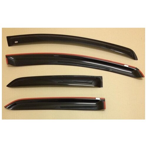 Ветровики на скотче темно-дымчатые, 4шт, для авто Toyota Yaris 5-дв. 2005-2011