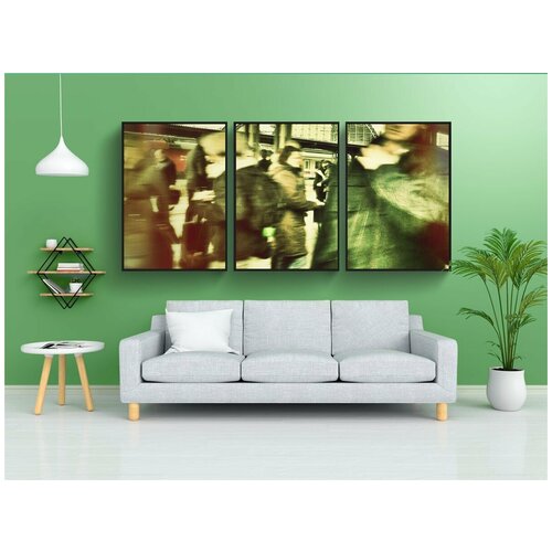 фото Набор модулных постеров для интерьера "люди, станция, беспокойный" 60x90 см. в тубусе, без рамки lotsprints