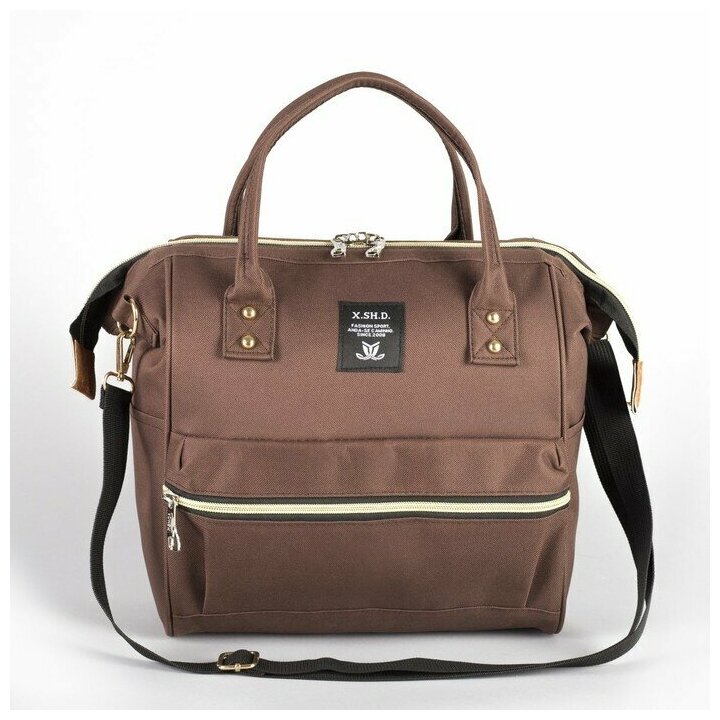 Сумка-рюкзак на колесах, с сумкой-трансформером, отдел на молнии, наружный карман, цвет коричневый - фотография № 3