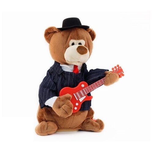 Игрушка мягкая-Медведь с гитарой на батарейках