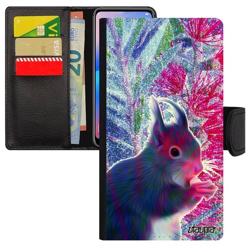 фото Ударопрочный чехол книжка на смартфон // iphone 7 // "белка" грызун вредитель, utaupia, фуксия