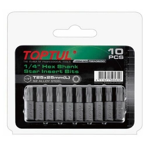 Насадка TORX T25*25 1/4 10шт блистер TOPTUL (FSEA0825G)