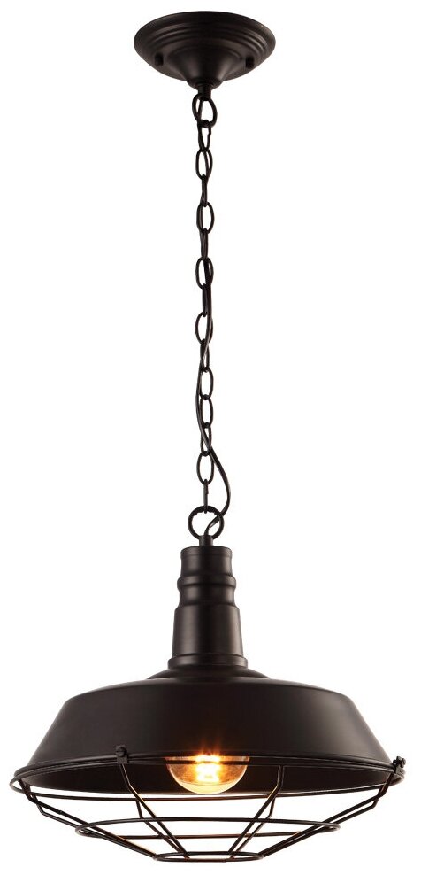 Потолочный светильник Arte Lamp Ferrico A9183SP-1BK, E27, 60 Вт, кол-во ламп: 1 шт., цвет: черный
