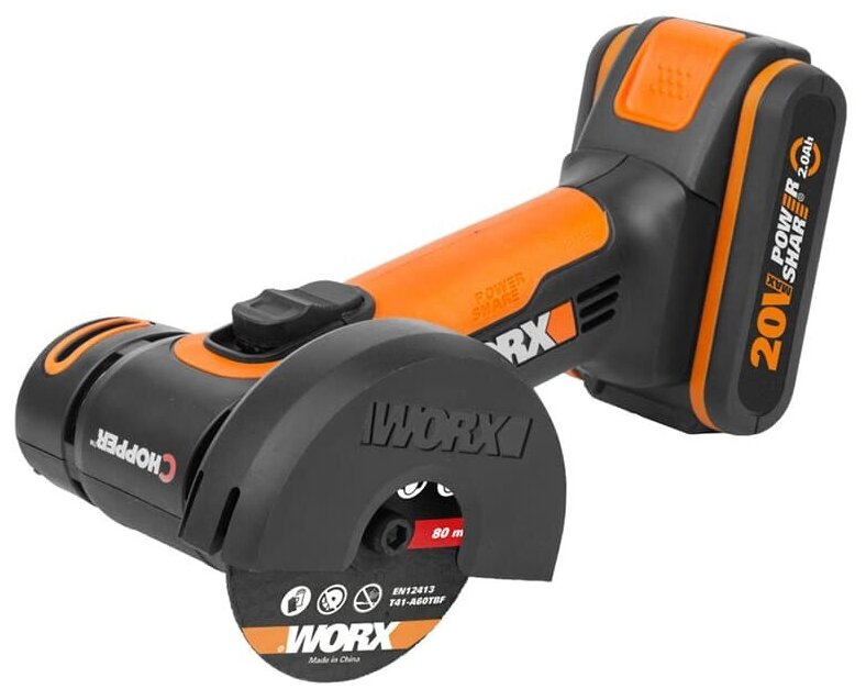 Угловая шлифмашина (болгарка) WORX WX801.9 20V 76мм аккумуляторная без батареи и зарядки