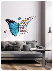 Наклейка интерьерная для декора на стену "Бабочки" 120х80 см