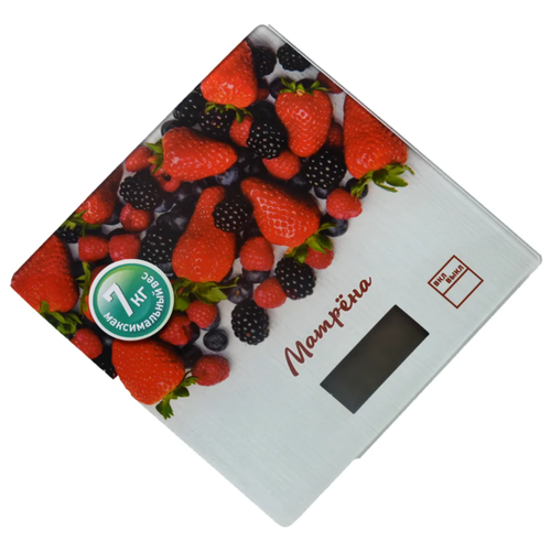 фото Весы кухонные электронные матрёна ma-033, 7 кг, ягоды