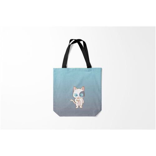 фото Сумка-шоппер / 40х40 см / звери / коты и кошки кот с мороженкой burnettie