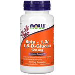 Now Foods Beta-1,3/1,6-D-Glucan (бета-1,3/1,6-D-глюкан, 100 мг) 90 капсул - изображение
