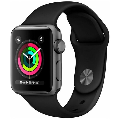 Умные часы APPLE Watch Series 3 38mm Space Grey Aluminium Case with Black Sport Band 2351000₽