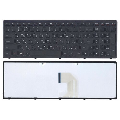 Клавиатура для ноутбука Lenovo IdeaPad Z500 черная c черной рамкой 1238₽