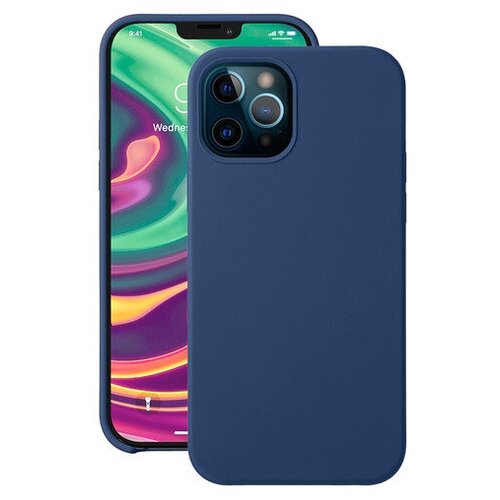 фото Чехол liquid silicone для apple iphone 12/12 pro, синий, deppa 87716