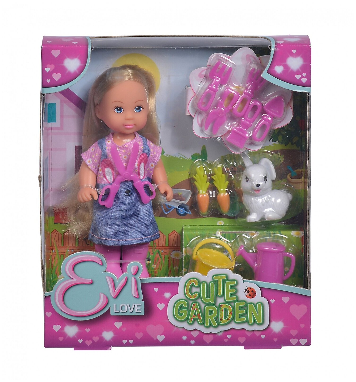 Кукла Evi Еви 12 см в саду с питомцем