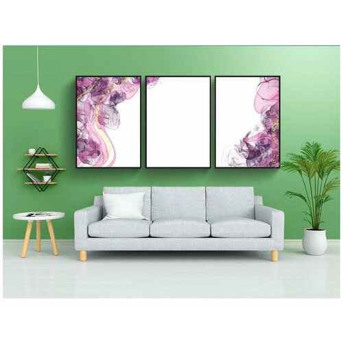 фото Набор модулных постеров для интерьера "граница, рамка, чернила" 60x90 см. в тубусе, без рамки lotsprints