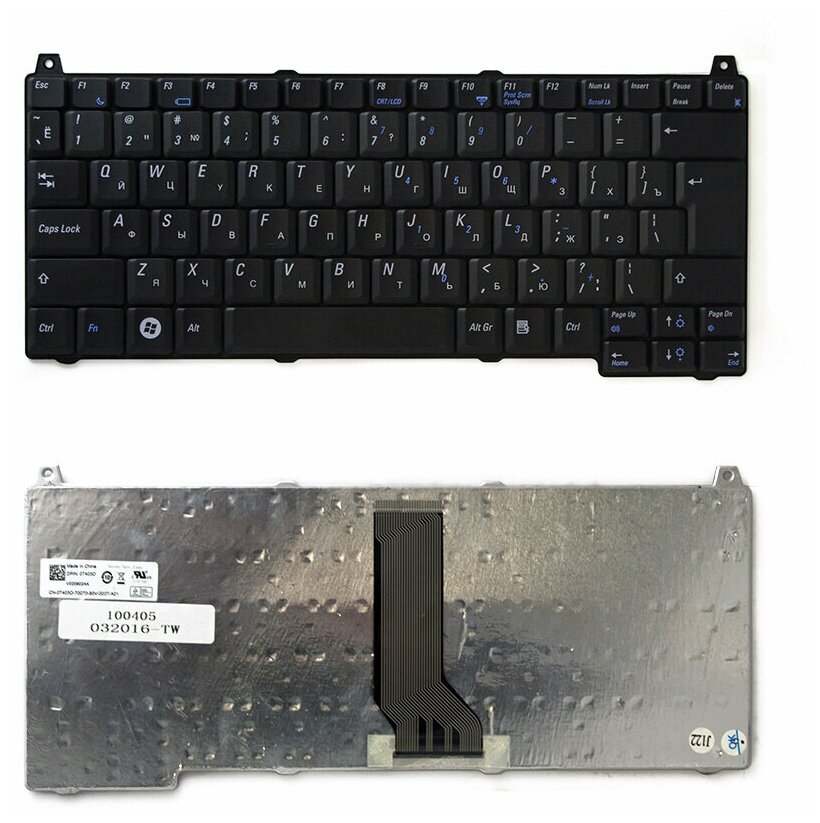 Клавиатура для ноутбука Dell Vostro 1710 1720 Series Плоский Enter Черная без рамки PN V081702AS