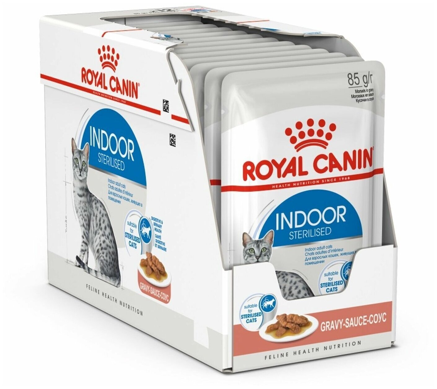Royal Canin Indoor Sterilized Консервированный корм для домашних кошек (в соусе), 12 x 85 г