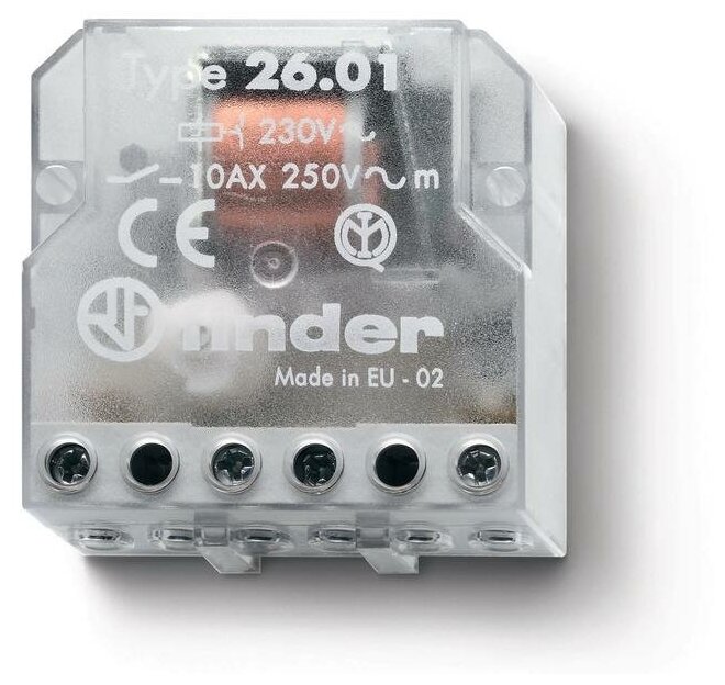 Реле шаговое электромеханич. 1NO 10А 2 состояния AgNi 230В AC монтаж в коробке IP20 FINDER 260182300000 ( 1шт. )