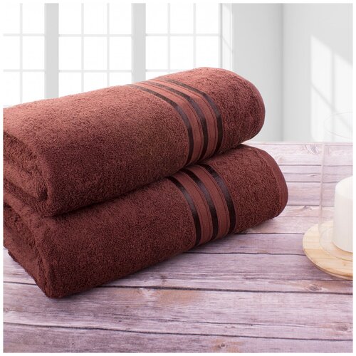 фото Доми полотенце банное harmonika цвет: кофейный 70х130 см - 2 шт dome