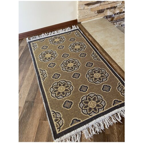 Коврик Kilim Usak из хлопка 60х90 серый -бежевый