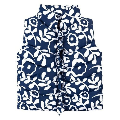 фото Жилет для девочки, цвет синий/цветы, рост 98 см bonito kids