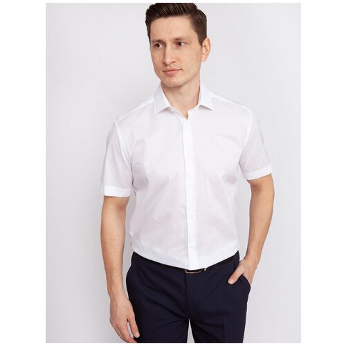 Прямая рубашка мужская KANZLER 242132 белая, размер 46