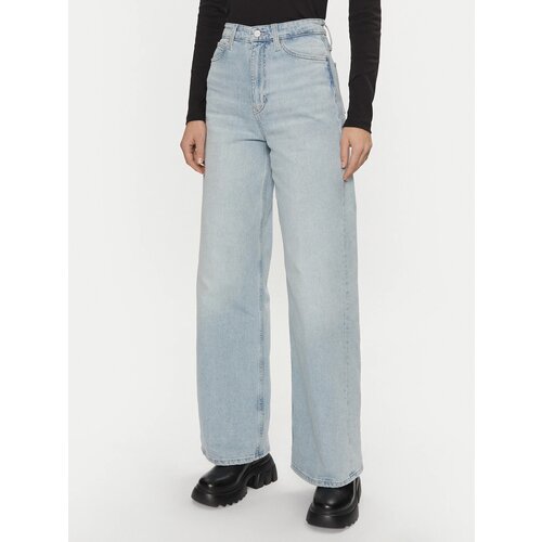 фото Джинсы широкие calvin klein, размер 27/32 jean, голубой