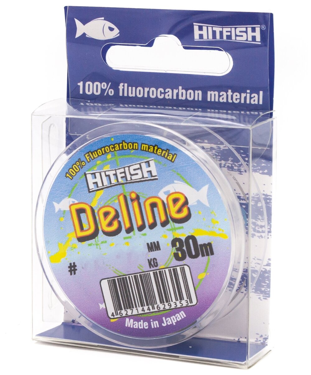 Леска флюорокарбоновая HitFish DELINE 30 м #0.6 (0.141 мм, прозрачный, 1.37 кг)