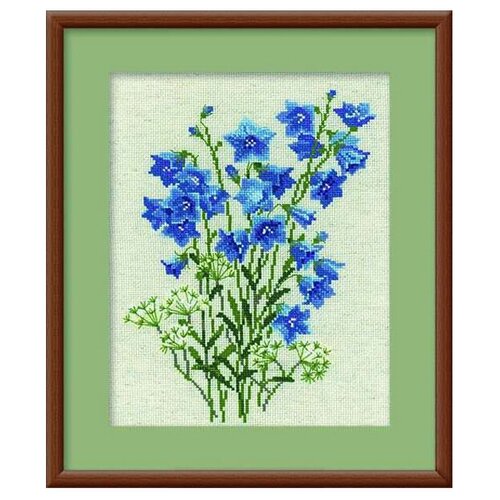 фото Набор для вышивания riolis сотвори сама 1045 колокольчики на льне 24 х 30 см 2 шт. риолис