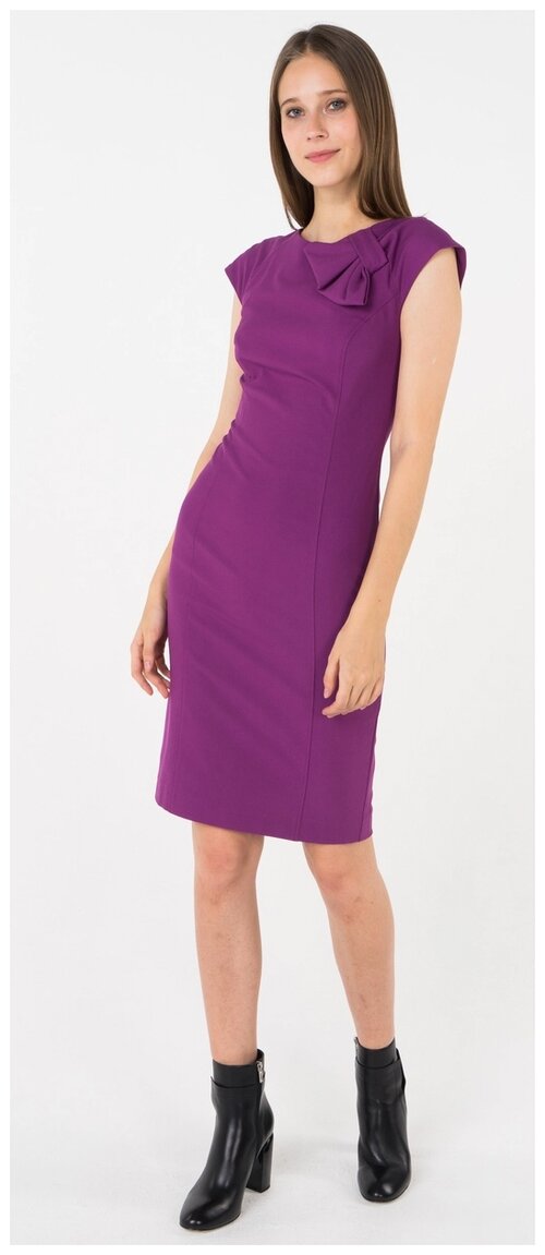 Платье-футляр с короткими рукавами и молнией на спине Stella Di Mare Dress 627-17 Фиолетовый 42
