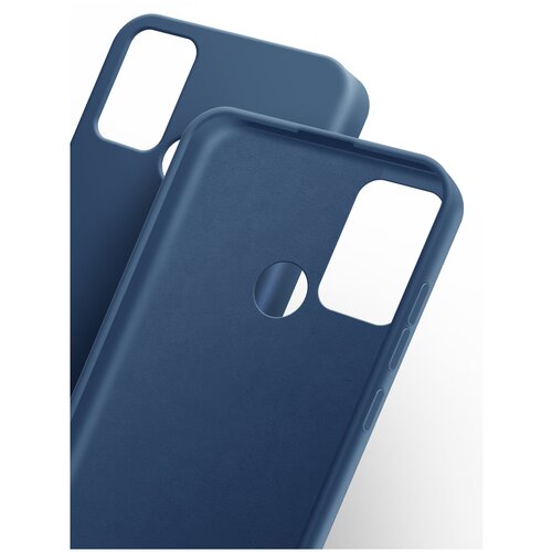 Чехол на Honor 9A (Хонор 9А) силиконовый бампер накладка с защитной подкладкой микрофибра синий Brozo защитный чехол для honor 9a на хонор 9а бампер накладка на телефон чёрный