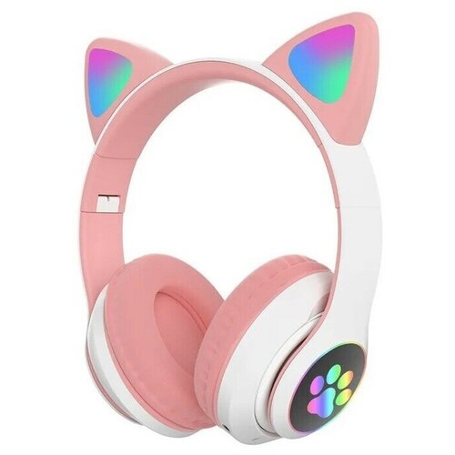 Cat Ear Headphones - B-30 Розовые. Беспроводные bluetooth наушники кошачьи ушки, лапки светящиеся.