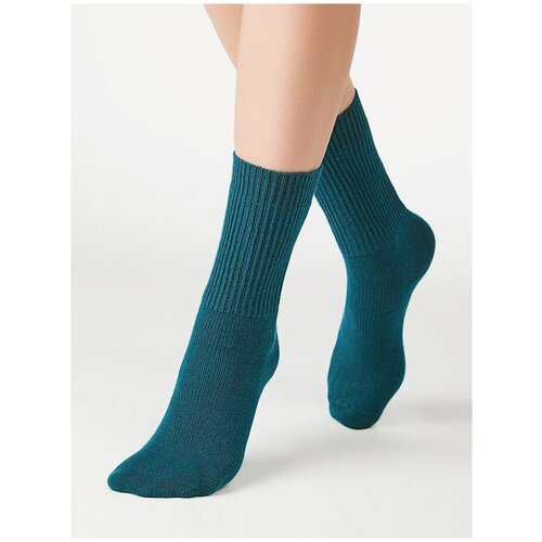 фото Женские носки minimi средние, размер 0 (one size), зеленый, бирюзовый