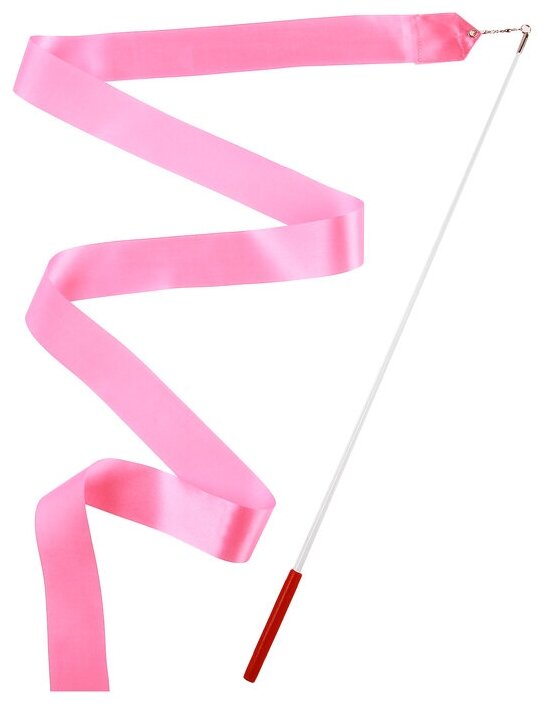Лента гимнастическая с палочкой 2 м цвет розовый