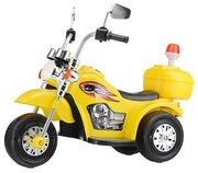 Электромотоцикл детский, звук мотора, звук сирены, свет фар. R0001 (цвет желтый)