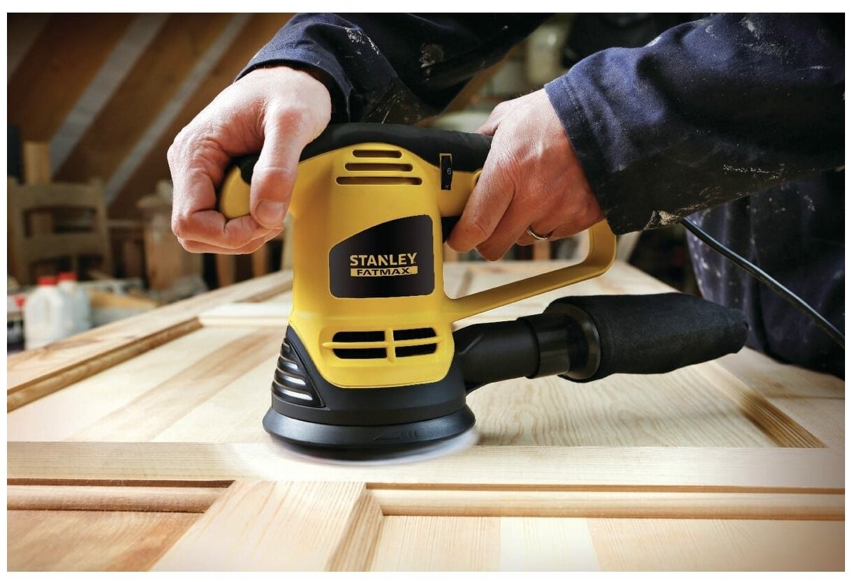 Эксцентриковая шлифмашина Stanley FME440K, кейс, 480 Вт, 12000 об/мин - фото №5