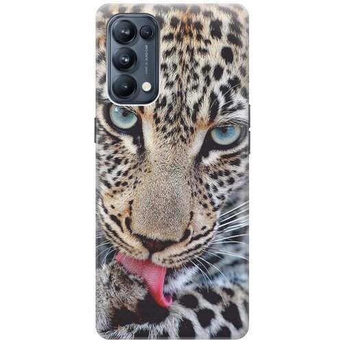 фото Ультратонкий силиконовый чехол-накладка для oppo reno5 с принтом "леопард" gosso