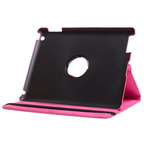 Кожаный чехол GSMIN Series RT для iPad 2/3 и iPad 4 Вращающийся (Малиновый)