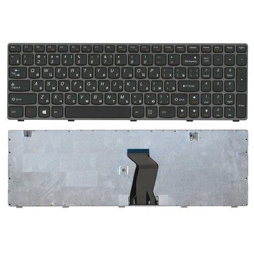 Клавиатура для ноутбука Lenovo Ideapad G580 G585 Z580 Z585 Z780 G780 черная с серой рамкой keyboard клавиатура для ноутбука lenovo ideapad g580 g585 z580 z580a z585 z780 черная с рамкой гор enter zeepdeep