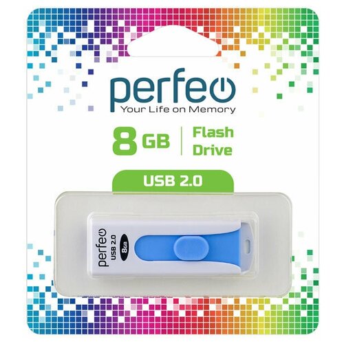 USB флешка Perfeo 16GB S01 White usb flash perfeo pf c13w016 usb 16gb белый bl1