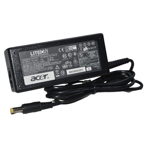 фото Зарядное устройство для ноутбука acer 65w (19v 3.42a) 5.5*1.7 (pa-1700-02) ac adapter