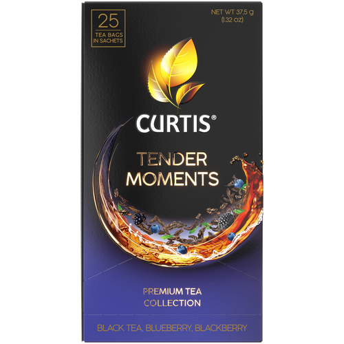 Чай черный в пакетиках CURTIS "Tender Moments" 25 пакетиков, c черникой, ежевикой и мятой, мелколистовой
