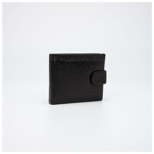 фото Портмоне мужское, 2 отдела на кнопке, с зажимом, цвет чёрный нет бренда