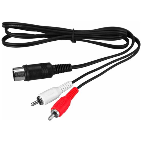 Шнур (DIN 5 Pin - 2 RCA) 1.2 м предназначен для передачи аналогового аудиосигнала, цвет: Черный