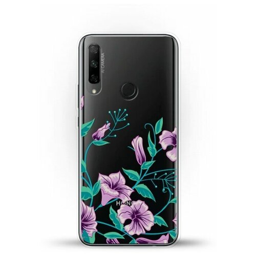 фото Силиконовый чехол фиолетовые цветы на honor 9x premium andy & paul