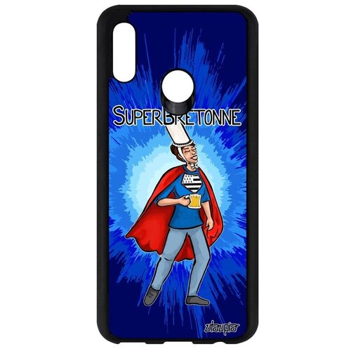фото Защитный чехол на смартфон // huawei p smart 2019 // "супербретонка" шутка герой, utaupia, синий