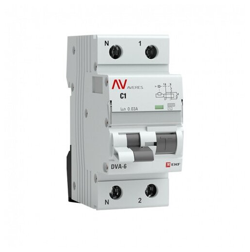     2 (1P+N) C 6 30  AC 6 DVA-6 Averes EKF rcbo6-1pn-6C-30-ac-av