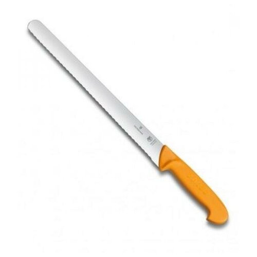 фото Нож victorinox филейный, лезвие волнистое 25 см, оранжевый