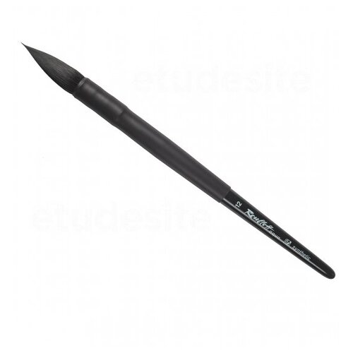 Купить Кисть имитация белки №12 круглая Roubloff Aqua ручка короткая черная, покрытие обоймы soft-touch