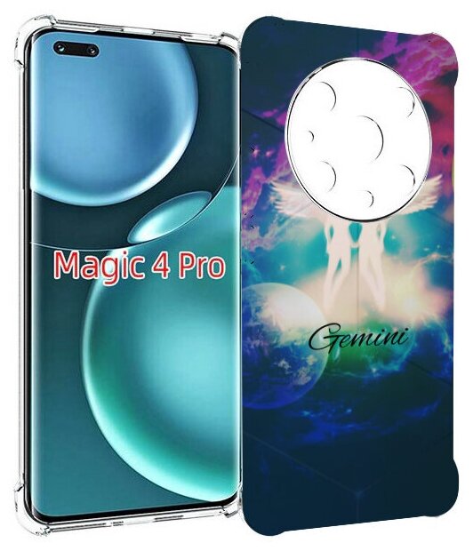 Чехол MyPads знак зодиака близнецы 3 для Honor Magic4 Pro / Magic4 Ultimate задняя-панель-накладка-бампер