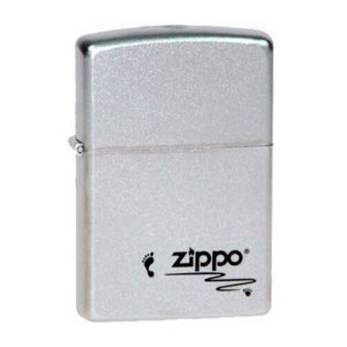 Зажигалка Zippo №205 Footprints с покрытием Satin Chrome™, латунь/сталь, серебристая, матовая