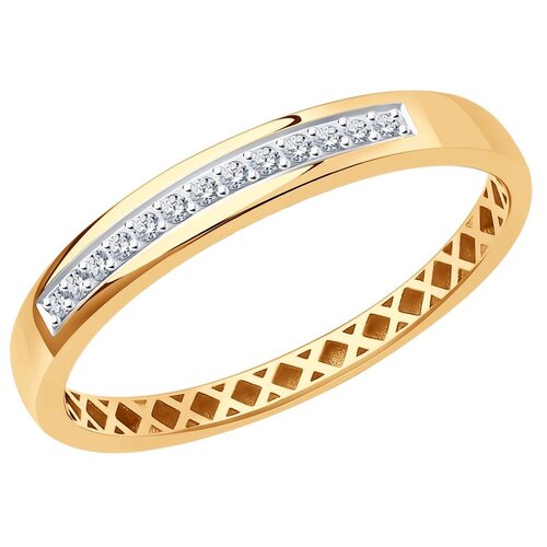 Кольцо Diamant красное золото, 585 проба, бриллиант, размер 17